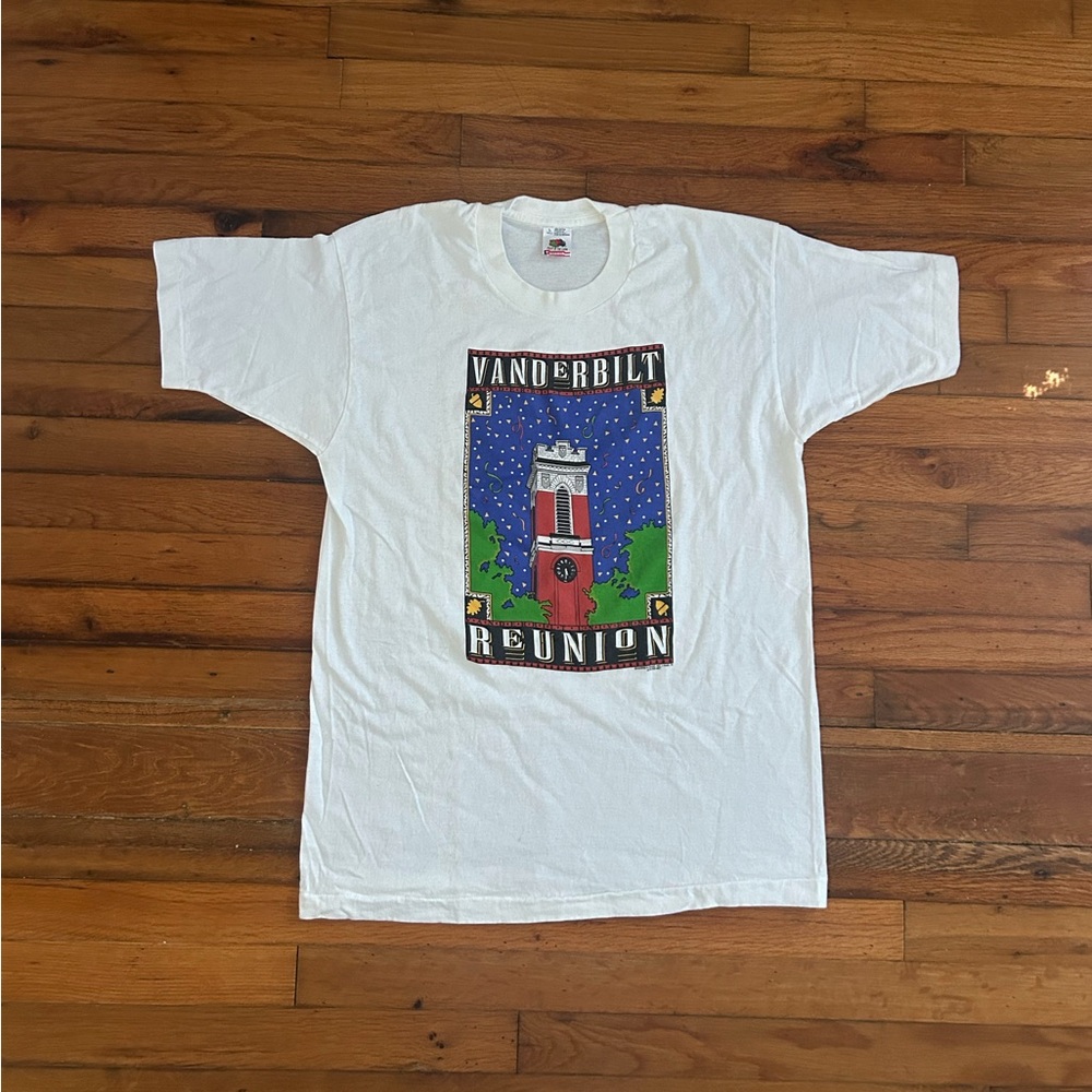 White Short Sleeve Tee w/ Vanderbilt Graphic #17